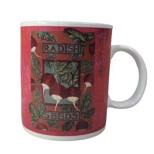 2/$15 Otagiri Radish Mug Red 4" Vegetables Garden Sarah Dillard Original Artwork